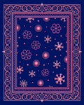 Pink Snowflake Floral Frame Rug