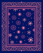 Pink Snowflake Floral Frame Rug