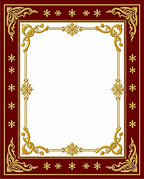 Crimson Gold Ornate Snowflake Border Rug