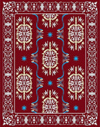 Deep Red Floral Medallion Harmony Rug