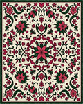 Crimson and Emerald Floral Medallion Rug