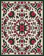 Crimson and Emerald Floral Medallion Rug