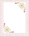 Pink Gold Geometric Medallion Frame Rug