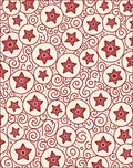 Crimson Red Star Circles Swirls Rug