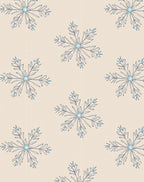 Soft Snowflakes Cream Backdrop Repeat Rug