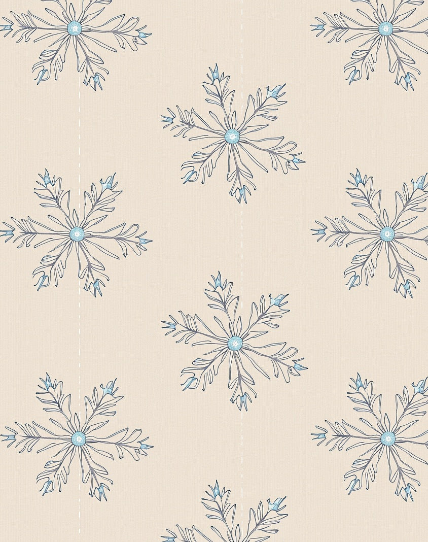 Soft Snowflakes Cream Backdrop Repeat Rug