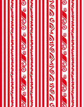 Red White Vertical Stripe Swirl Rug