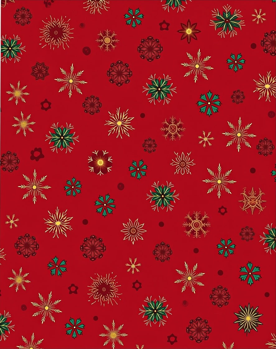Festive Red Snowflake Medallion Scatter Rug