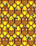 Golden Yellow Honeycomb Bee Swarm Rug