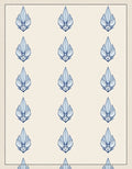 Pale Blue Leaf Medallion Repeat Rug