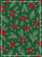 Festive Red Berry Pine Needle Rug