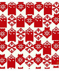 Red Geometric Snowflake Ornament Medallion Rug