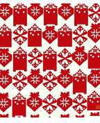 Red Geometric Snowflake Ornament Medallion Rug