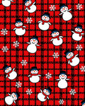 Jolly Snowman Red Plaid Wonderland Rug