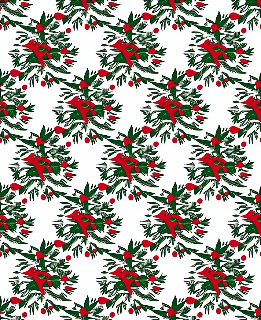 Red Green Festive Holly Berry Rug