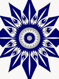 Deep Blue Starburst Geometric Medallion Rug