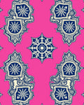 Pink Navy Snowflake Crest Rug