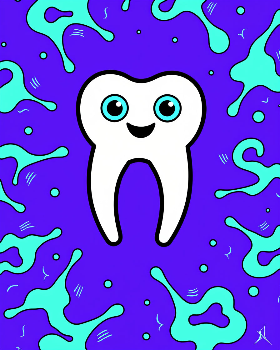 Happy Tooth Splash Purple Rug