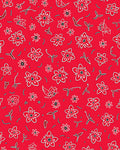 Whimsical Red Floral Scatter Rug