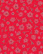 Whimsical Red Floral Scatter Rug