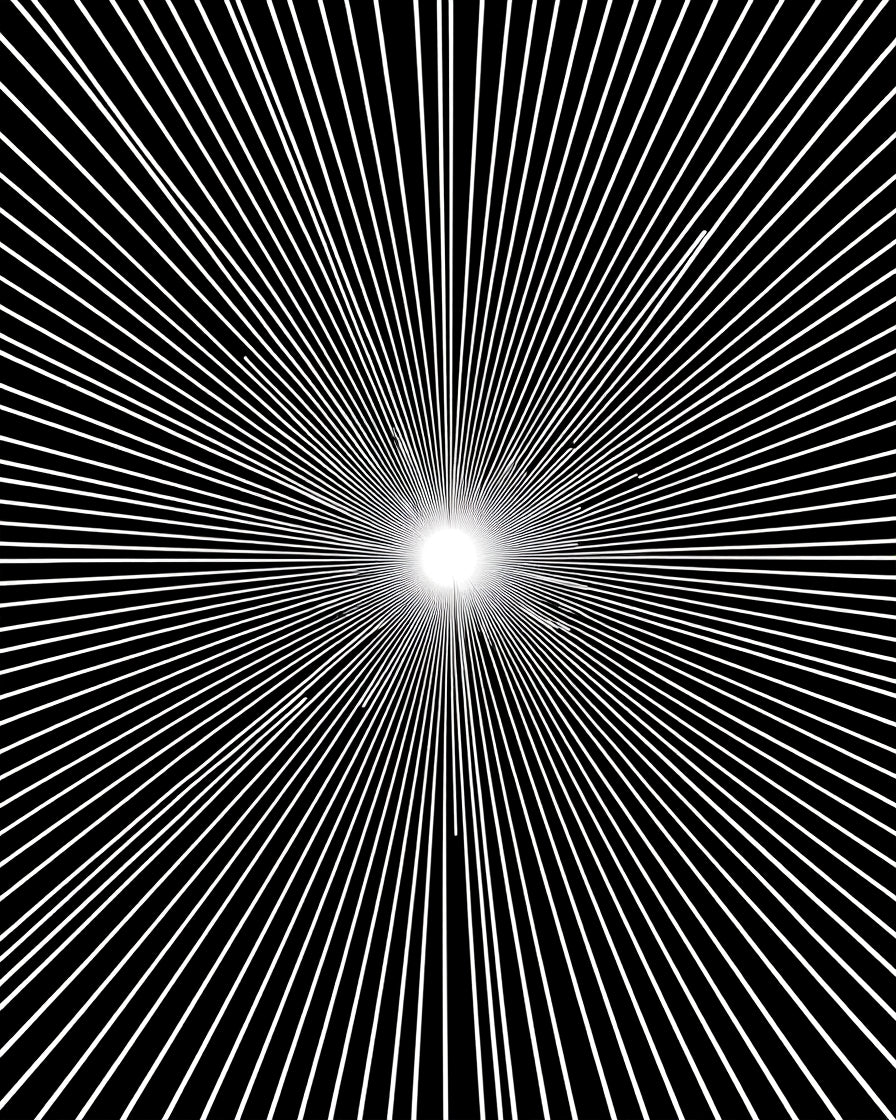 Radiating White Starburst Black Rug