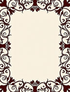 Rich Burgundy Swirling Vine Border Rug