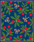 Vibrant Red Cherry Blossom Branch Rug