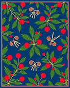 Vibrant Red Cherry Blossom Branch Rug