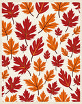Crimson and Amber Falling Leaves Rug