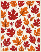 Crimson and Amber Falling Leaves Rug