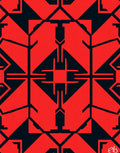 Bold Red Geometric Symmetry Rug