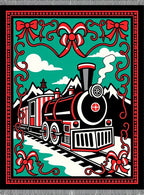 Red Bow Train Landscape Rug