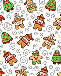 Festive Gingerbread Characters Christmas Trees Rug