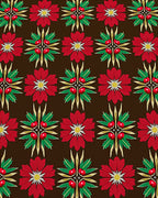 Crimson Red Floral Cherry Medallion Rug