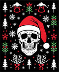 Dark Christmas Skull Tree Snowflakes Rug
