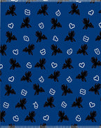 Black Floral White Cloud Cobalt Rug