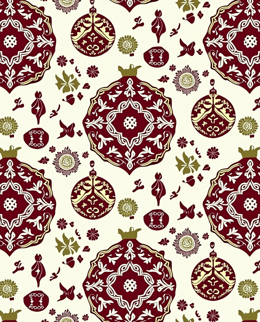 Crimson Pomegranate Floral Medallion Rug