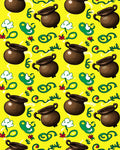 Charming Brown Cauldron Yellow Floral Rug