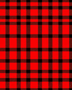 Classic Red Black Plaid Lumberjack Check Rug