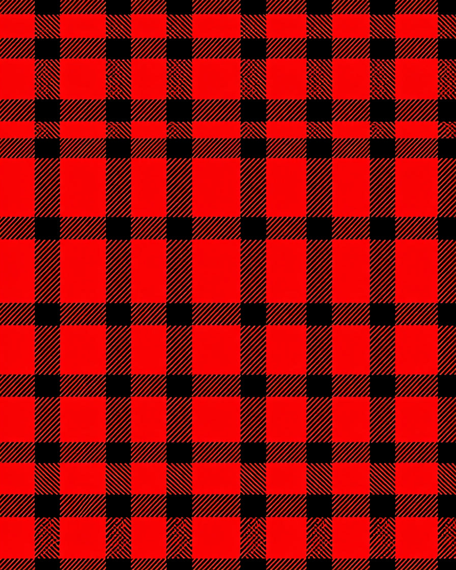 Classic Red Black Plaid Lumberjack Check Rug