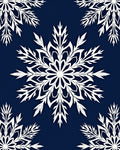 White Snowflake On Deep Blue Rug
