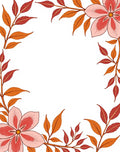 Coral Pink Floral Autumn Leaf Vine Rug