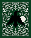 Black Crow Moon Emerald Frame Botanical Rug