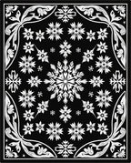 Winter White Snowflake Mandala Rug