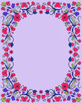 Vibrant Crimson Floral Swirl Border Rug