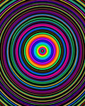 Vibrant Rainbow Concentric Circles Rug