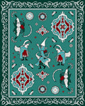 Enchanted Forest Bird Tribe Medallion Rug