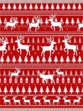 Festive Red White Reindeer Forest Rug