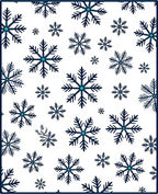 Dark Blue Snowflake Winter Scatter Rug