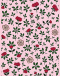 Crimson Rose and Leaf Scatter Rug